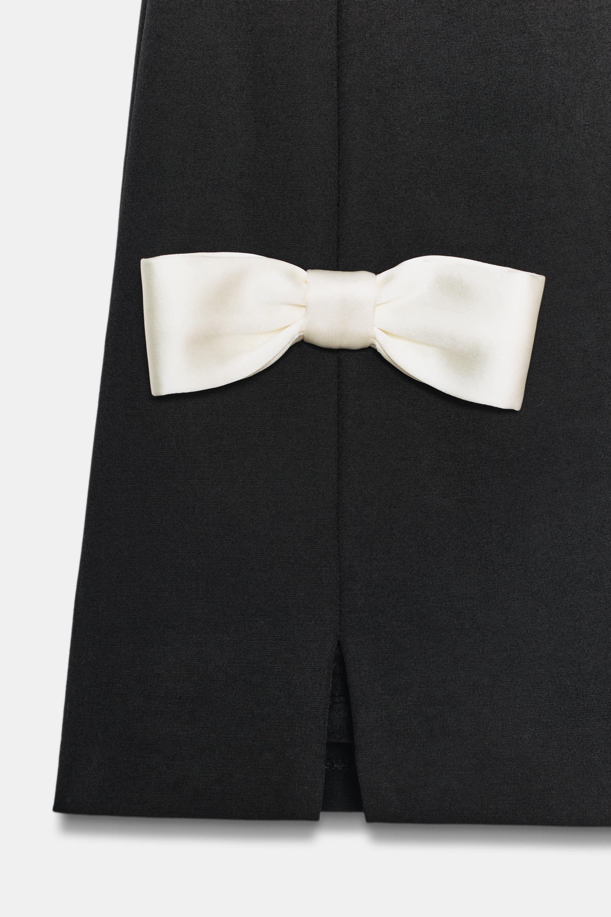 CONTRAST BOW MINI DRESS